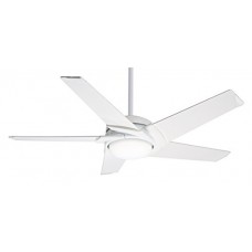Casablanca 59091 Stealth 54-inch Snow White Ceiling Fan with Hi-Gloss Snow White Blades and Cased White Glass Light - B00I1XUQLQ